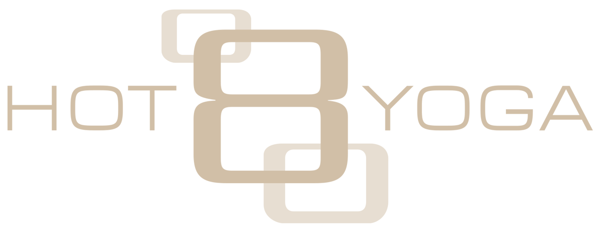 Hot 8 Yoga logo in gold