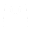 White shopping bag with handles, simple minimalist icon style