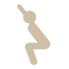 Minimalist beige silhouette of a person stretching or doing yoga